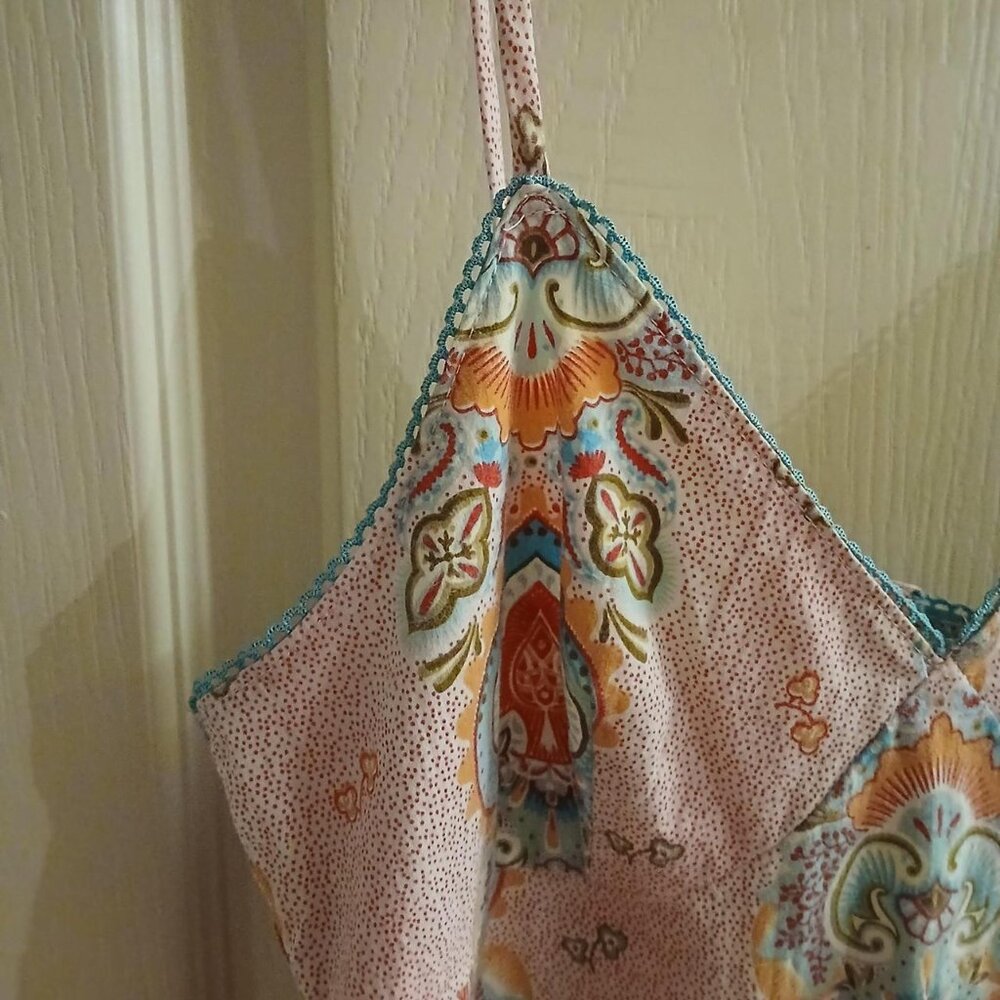Anchor Blue Brand 90s Y2K Retro Vintage Boho Pink Slip Mini Dress Size Small - Picture 7 of 8